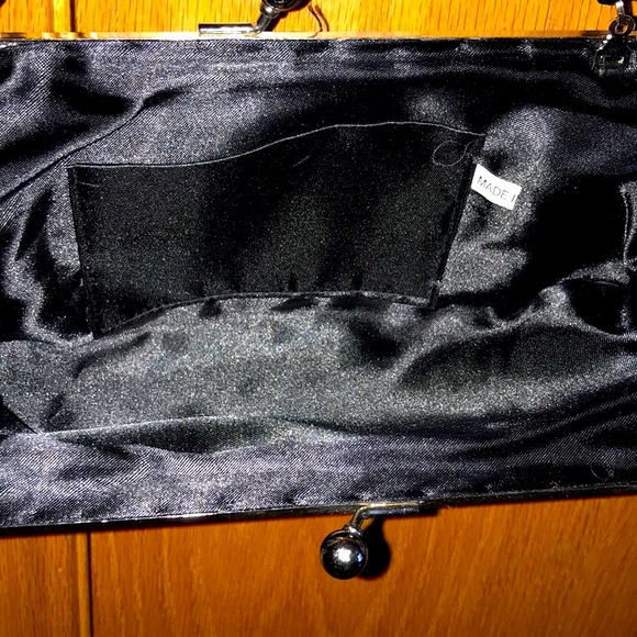 Gorgeous black satin mini bag purse beads sequins - Picture 5 of 5